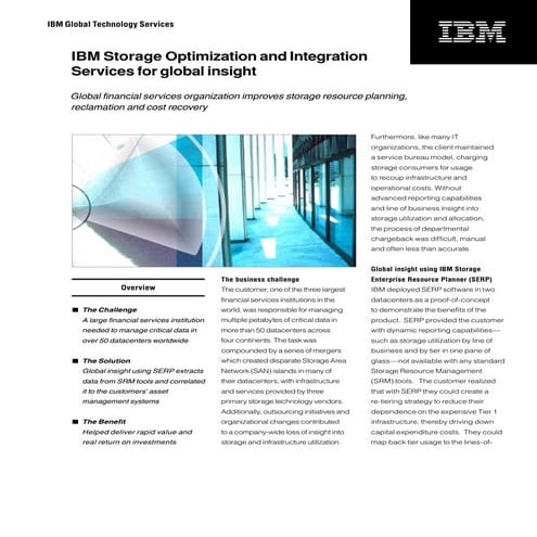  IBM Storage Optimization Free Self-Assessment Tool