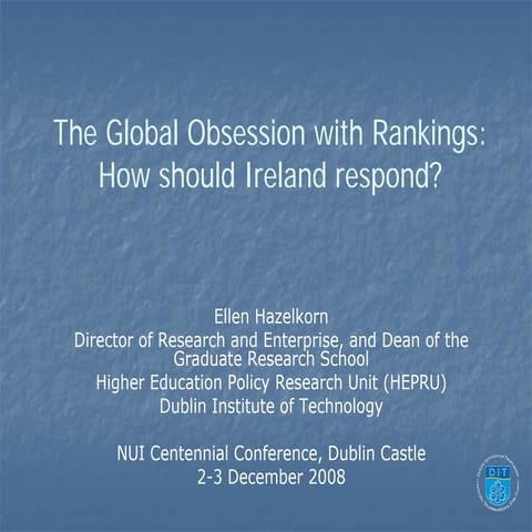 Global Obsession With Rankings Hazelkorn