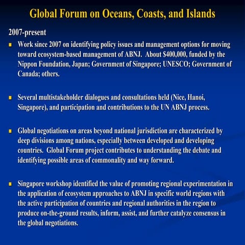 Global Ocean Forum: ABNJ Meeting Presentation