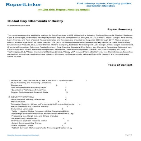 Global Soy Chemicals Industry