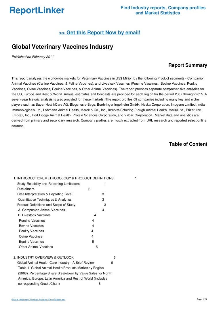Global Veterinary Vaccines Industry