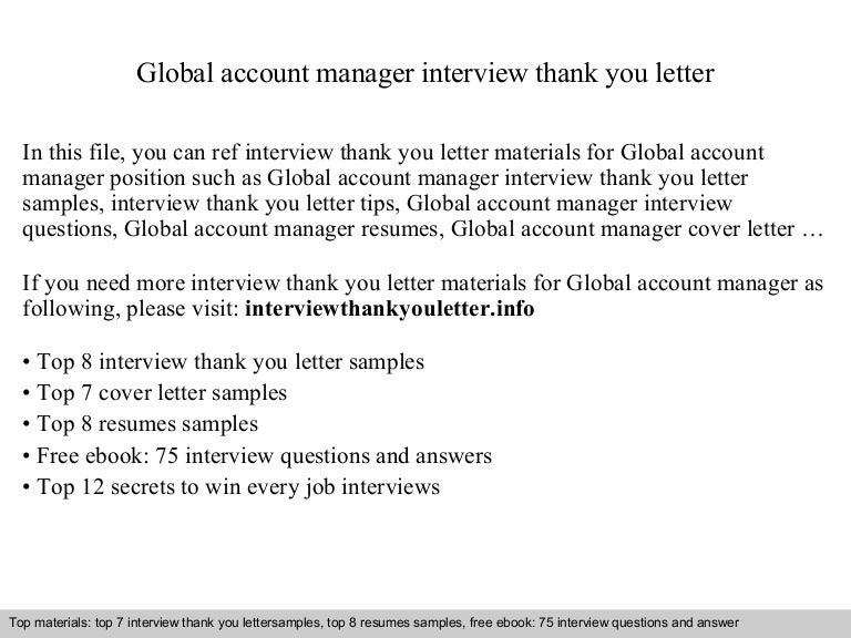 global account manager resumes