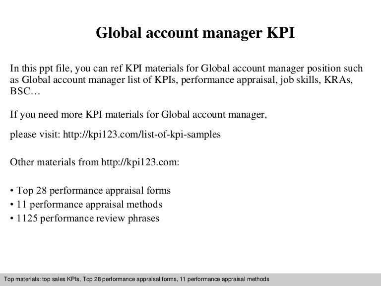 global account manager kpi