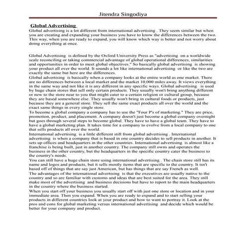 Global advertising | PDF