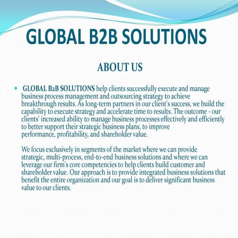 Global B2 B Solutions