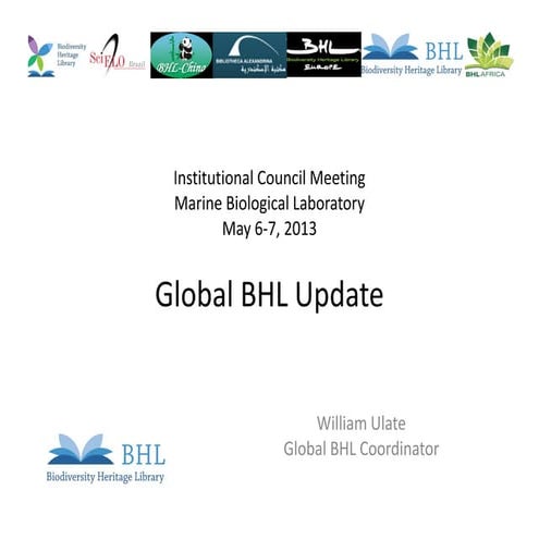 Global BHL Update May 2013