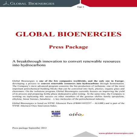 Global Bioenergies