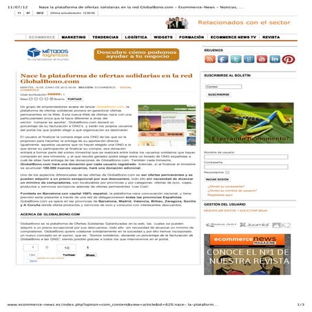 Global bono en ecommerce news 18 julio 2012