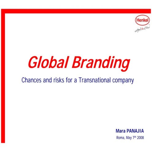 Global Branding Chances And Risks For A Transnational Company.Pdf