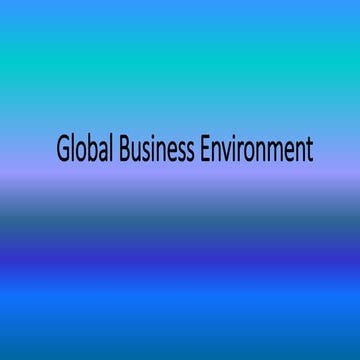 Global business environment