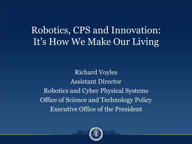 Tech Jam 2015: Robotics, CPS and Innovation:It’s How We Make Our Living