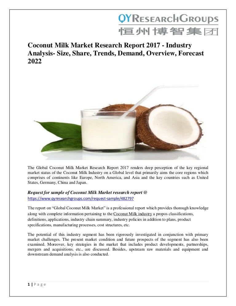 Coconut Milk Market Analysis, Market Size, Regional Outlook, Competit…