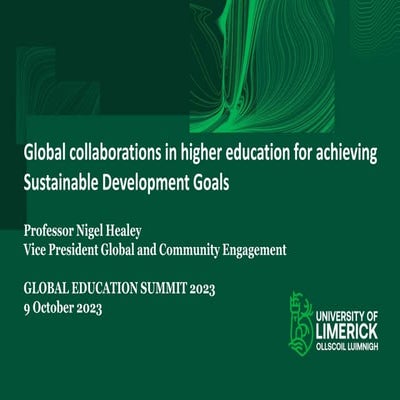 Global collaborations in higher education for achieving Sustainable Developme...