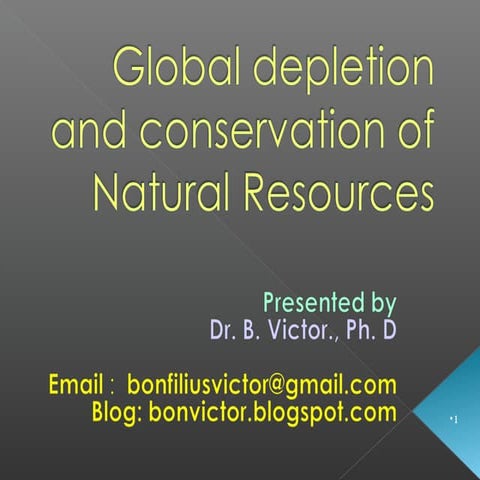 Global depletion and conservation  of natural resources