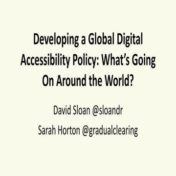 Developing a Global Digital Accessibility Policy: What’s Going On Around the ...