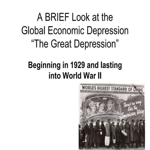 Global economic depression overview