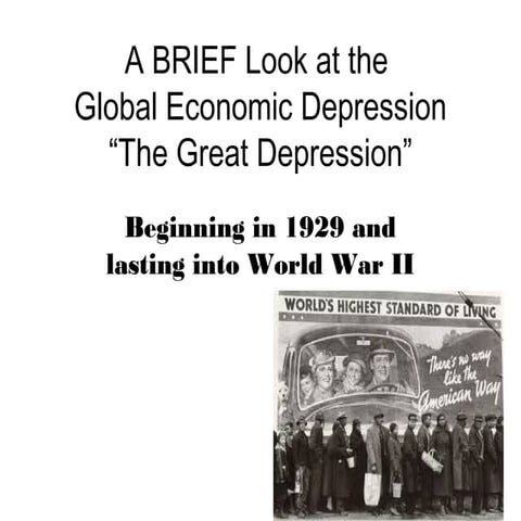 Global economic depression overview