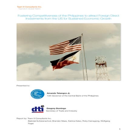 Fostering Competitiveness of the Philippines to attract Foreign Direct Invest...