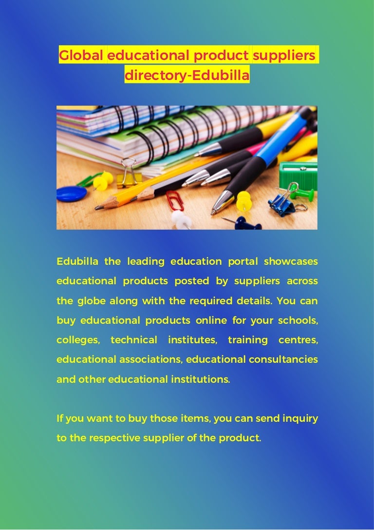 Global educational product suppliers directory Edubilla
