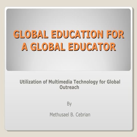 Global Education For A Global Educator