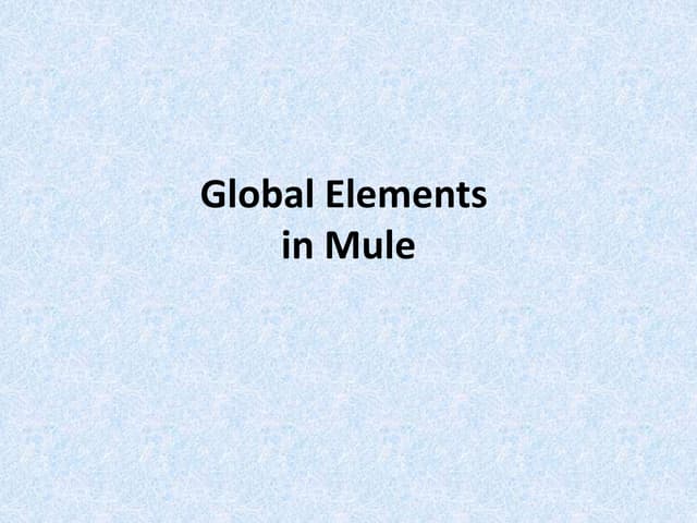 Global elements