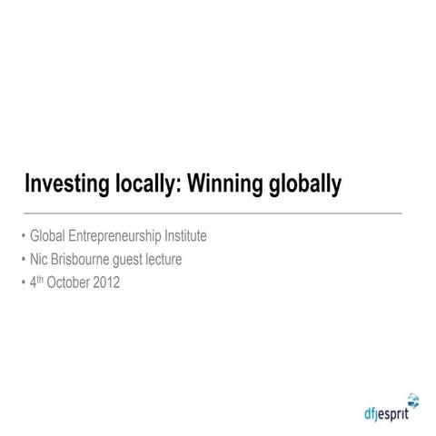 Global Entrepreneurship Institute lecture oct 2012 v3