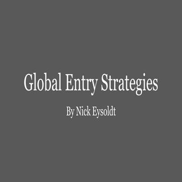 The 5 Global Entry Stratgies and Their Definitions
