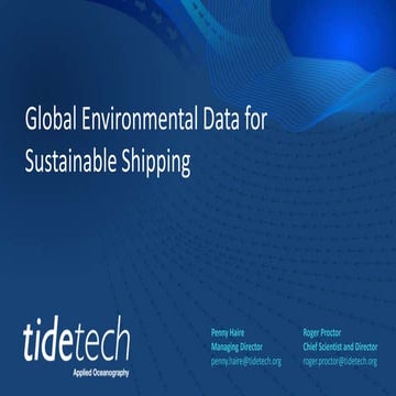 Global environmental data for sustainable shipping