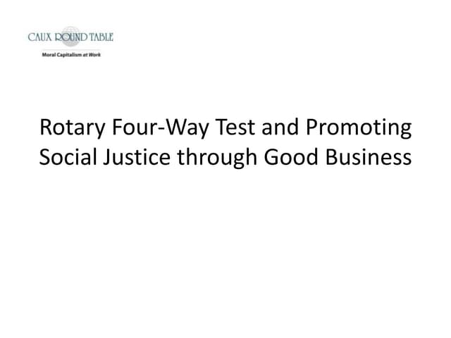 Global Ethics, The Four Way Test and World Peace