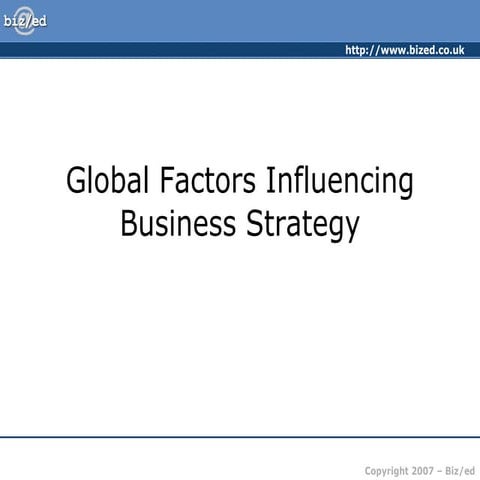 Global factors influencing business