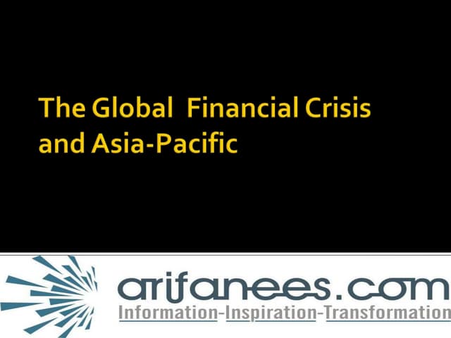 Global Financial Crises In Asia Pacific
