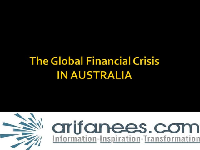 Global Financial Crises In Australia