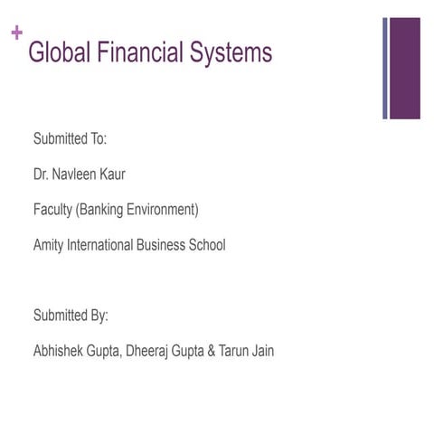 Global financial systems