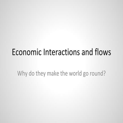 Global flows - economy and finance