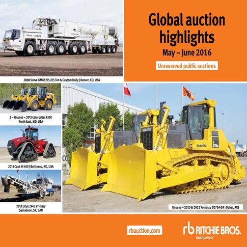 Ritchie Bros. auction highlights May & Jun 2016 PPT