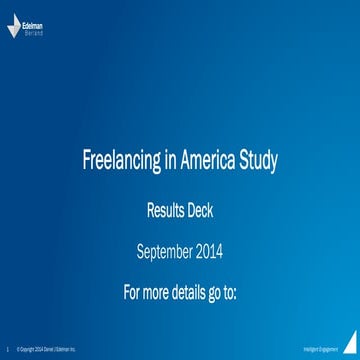 Freelancing in America: A National Survey of the New Workforce