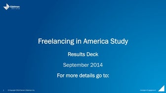 Freelancing in America: A National Survey of the New Workforce