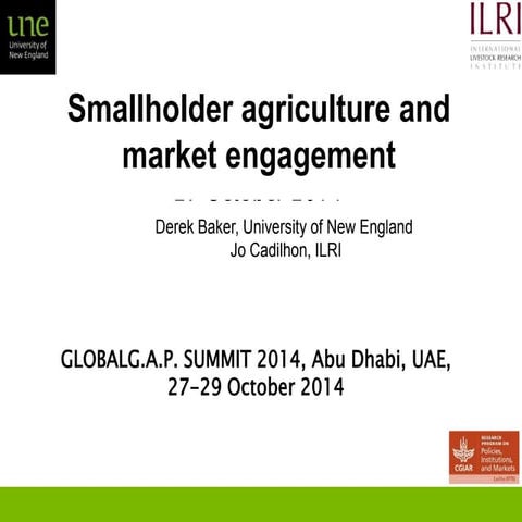 Smallholder agriculture and market engagement