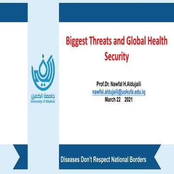 Biggest Threats and Global health security  2021