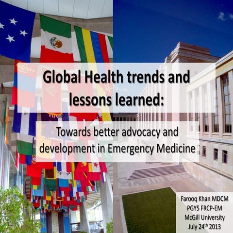 Global health trends and lessons learned   towards better advocacy and develo...