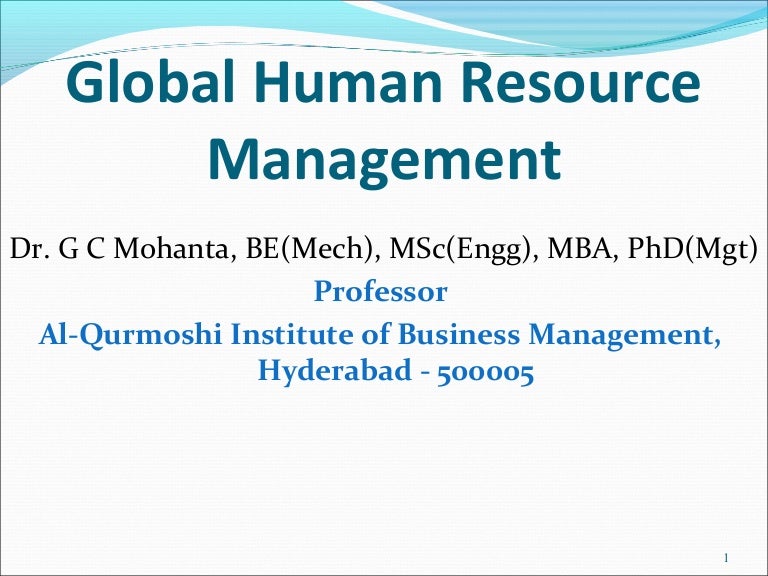 Global human resource management gcm