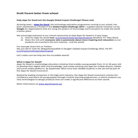 Global Impact Challenge school template