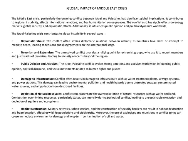 Global Impact On Middle East Crisis Ppt Pdf Global Impact On Middle East Crisis Ppt Pdf