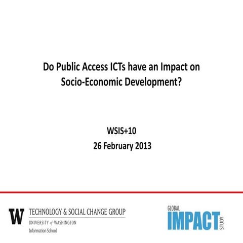 Do Public Access ICTs have an Impact on Socio-Economic Development?