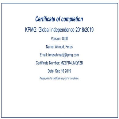 KPMG Global Independence