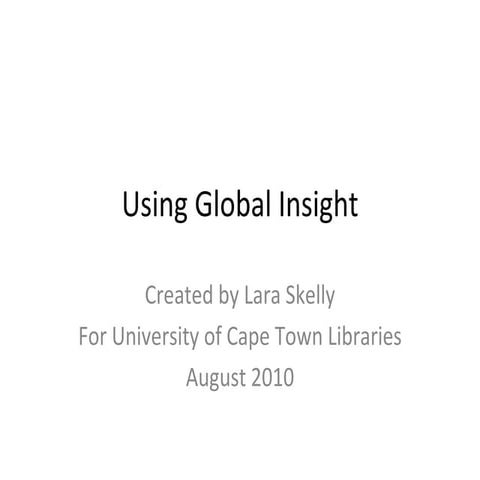 Using Global Insight