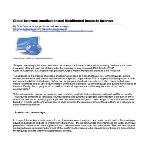 Global Internet Localisation Multilingual