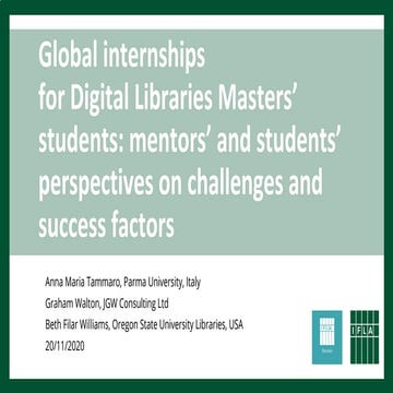 Global internships for digital libraries masters students