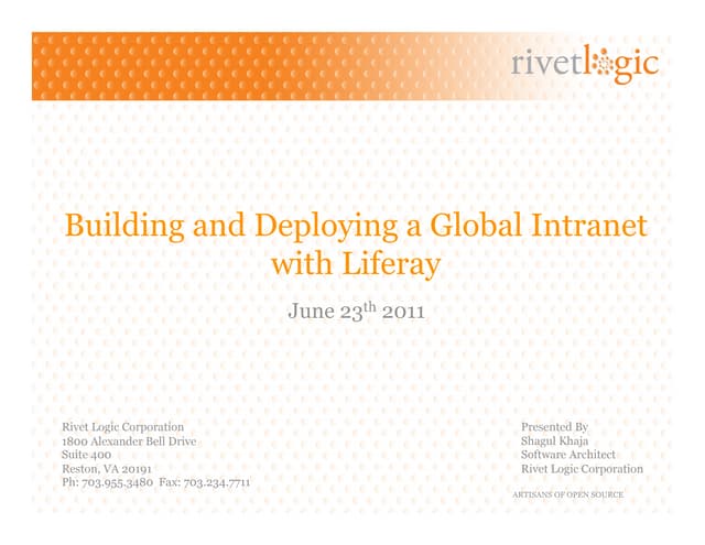 Building and Deploying a Global Intranet with Liferay