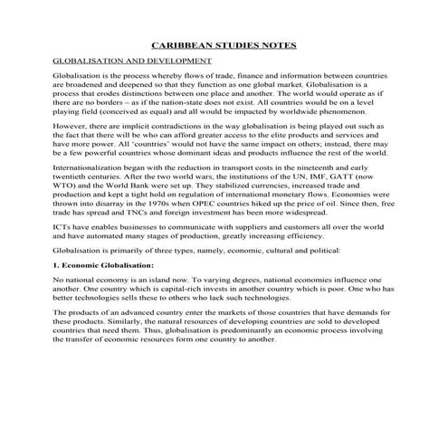 CARIBBEAN STUDIES NOTES GLOBALISATION AND DEVELOPMENT Globalisation-and-Development.docx